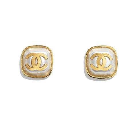 white chanel earrings|signature chanel earrings.